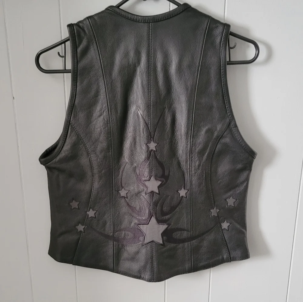 First Classic Women's Black Leather Vest Small - Picture 2 of 10